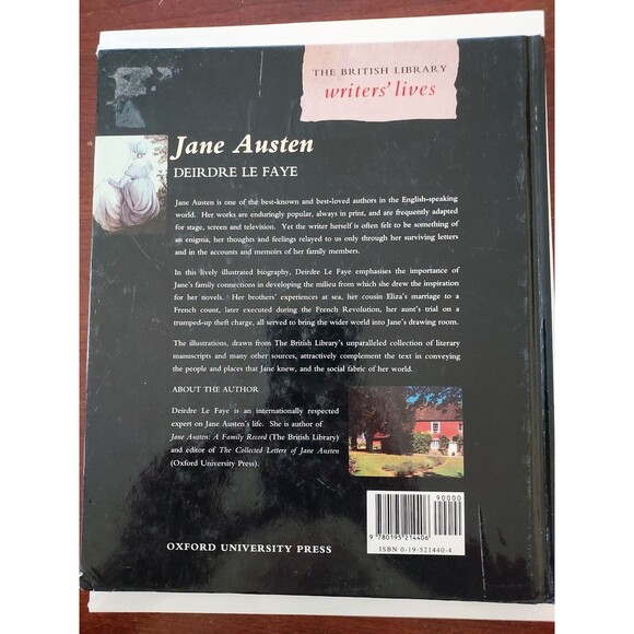 British Library Writers Lives : Jane Austen by Deirdre Le Faye Hardback - Picture 2 of 4